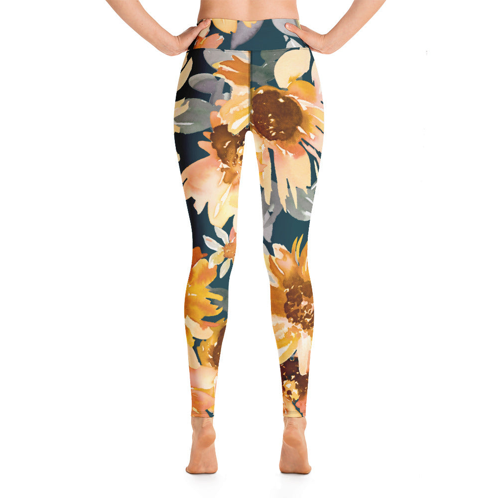 Sunflower Print Leggings