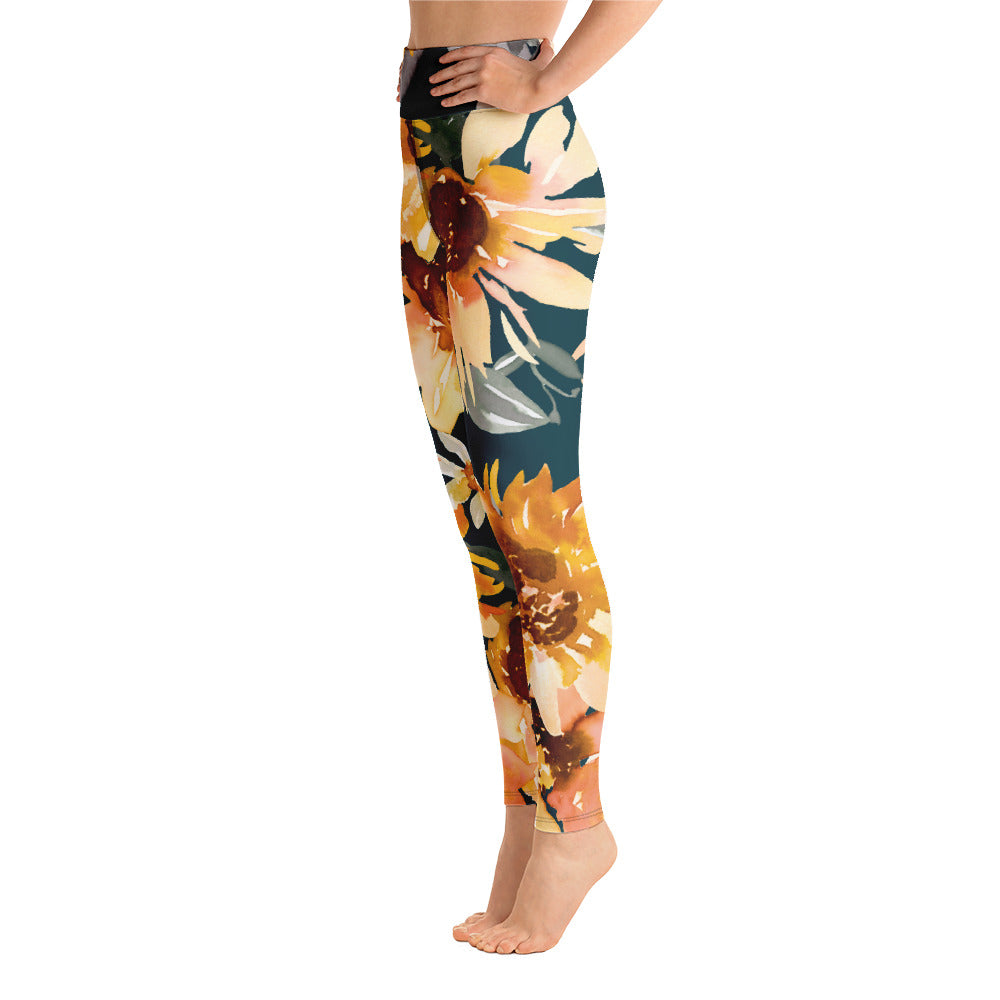 Sunflower Print Leggings