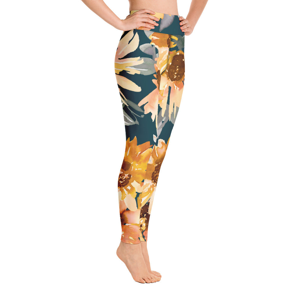 Sunflower Print Leggings