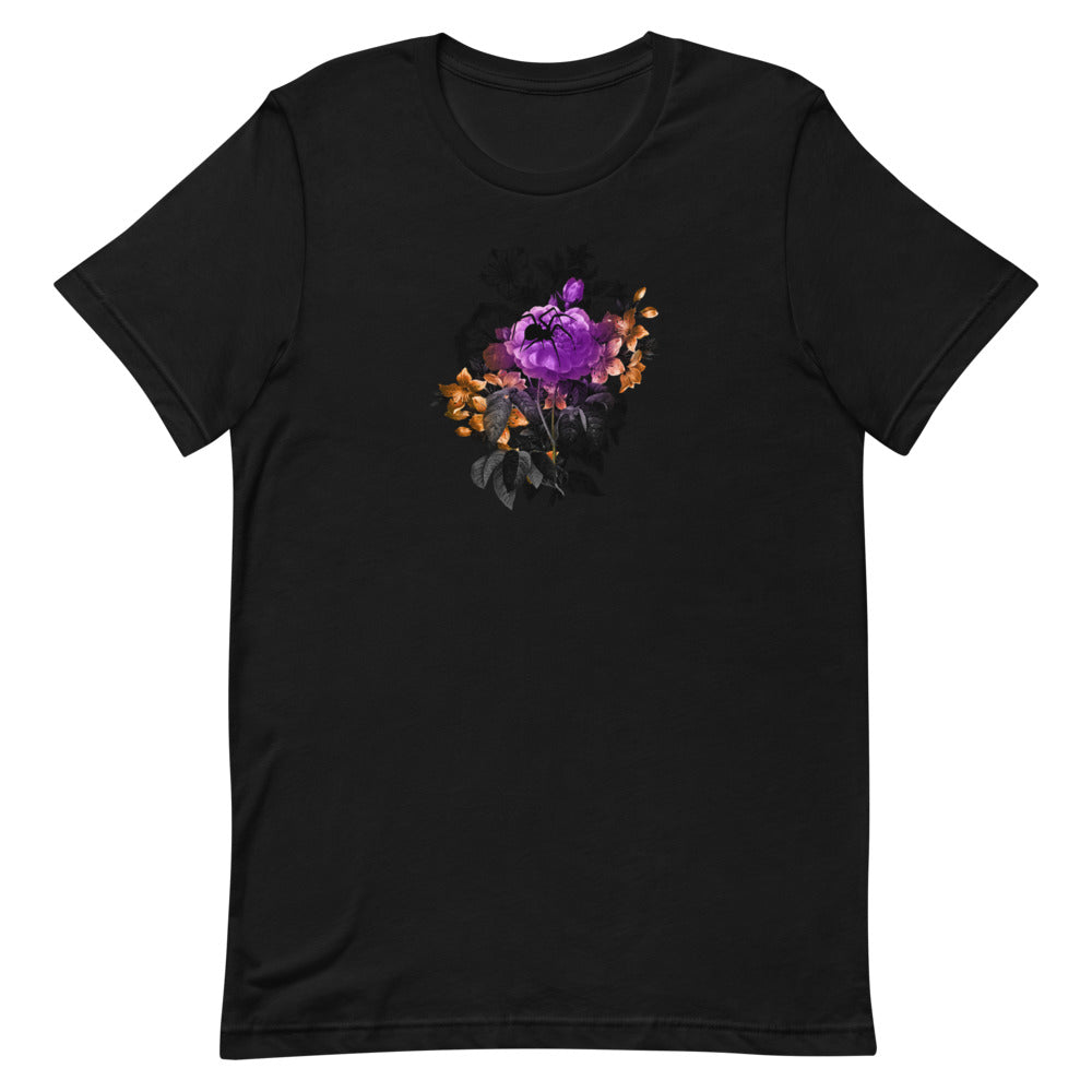 Flowers with Spider T-Shirt - multiple color options