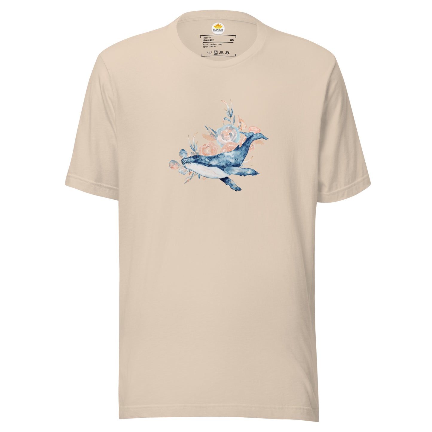 Sea Life - Whale Print Short Sleeve T-Shirt (Sand)